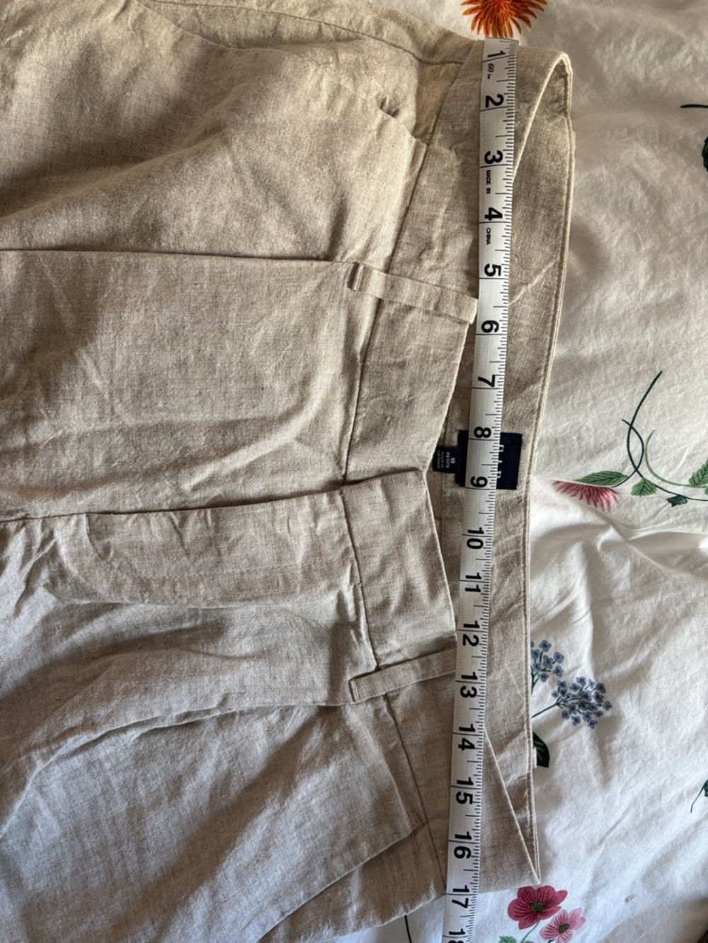 GAP Beige Wide Linen Trousers Sz 10P - Picture 9 of 9